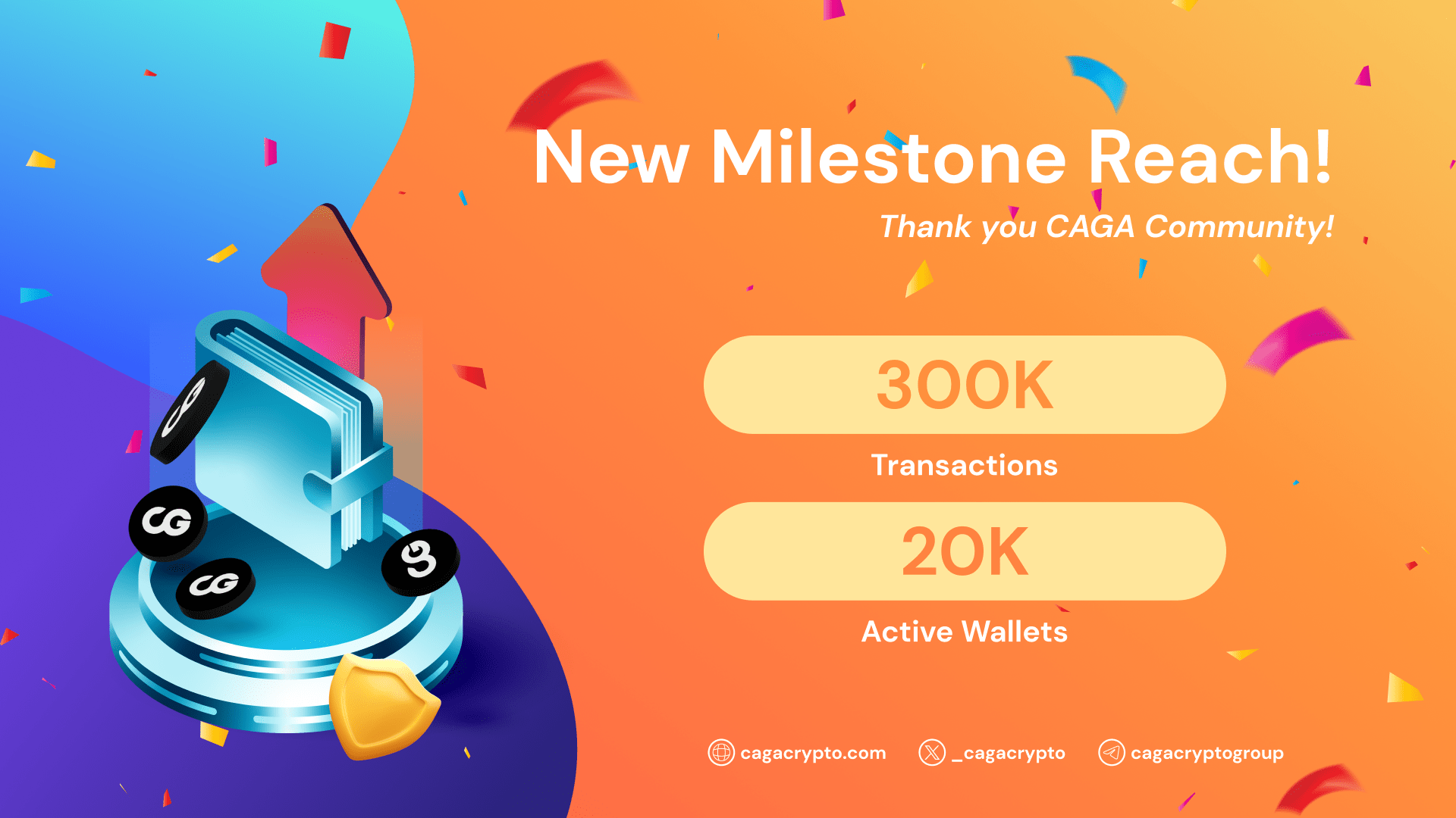 Cover Image for $CAGA Network: Celebrating 20,000 Active Wallets and 300k Transactions!